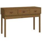 vidaXL Konzolový stolík medovohnedý 114x40x75 cm masívna borovica – Obrázok 2