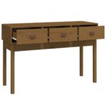 vidaXL Konzolový stolík medovohnedý 114x40x75 cm masívna borovica – Obrázok 4