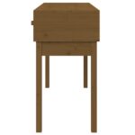 vidaXL Konzolový stolík medovohnedý 114x40x75 cm masívna borovica – Obrázok 5