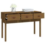 vidaXL Konzolový stolík medovohnedý 114x40x75 cm masívna borovica – Obrázok 7