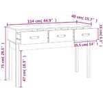 vidaXL Konzolový stolík medovohnedý 114x40x75 cm masívna borovica – Obrázok 9