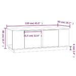 vidaXL Konferenčný stolík sivý 110x50x40 cm borovicový masív – Obrázok 9