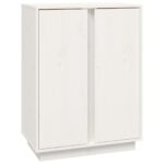 vidaXL Komoda biela 60x35x80 cm borovicový masív – Obrázok 2