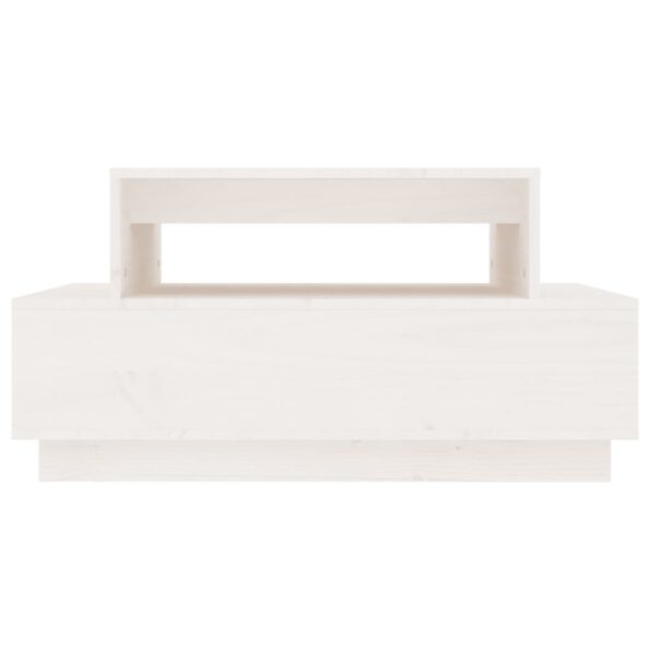 vidaXL Konferenčný stolík biely 80x55x40,5 cm borovicový masív – Obrázok 5