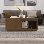 vidaXL Konferenčný stolík medovohnedý 100x101x40,5 cm borovicový masív – Obrázok 3