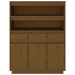 vidaXL Vysoká skrinka medovohnedá 89x40x116,5 cm masívna borovica – Obrázok 3