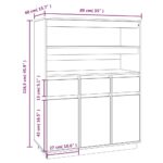 vidaXL Vysoká skrinka medovohnedá 89x40x116,5 cm masívna borovica – Obrázok 9