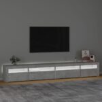vidaXL TV skrinka s LED svetlami betónová sivá 270 x 35 x 40 cm – Obrázok 3