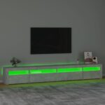 vidaXL TV skrinka s LED svetlami betónová sivá 270 x 35 x 40 cm – Obrázok 4