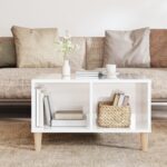 vidaXL Konferenčný stolík lesklý biely 60x50x36,5 cm spracované drevo – Obrázok 3