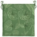 vidaXL Podložky na stoličku 6 ks vzor listov 50x50x3 cm látka – Obrázok 5