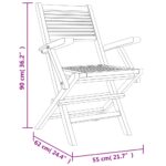 vidaXL Skladacie záhradné stoličky 8 ks 55x62x90 cm tíkový masív – Obrázok 5