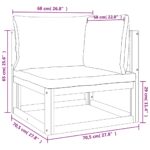 vidaXL 7-dielna záhradná sedacia súprava bledosivé vankúše masív – Obrázok 8