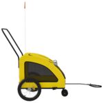 vidaXL Cyklovozík pre zvieratá, žltý, oxfordská látka, železo – Obrázok 6