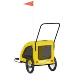 vidaXL Cyklovozík pre zvieratá, žltý, oxfordská látka, železo – Obrázok 8