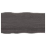 vidaXL Stolová doska, tmavosivá 100x50x4 cm, ošetrený dub, živé hrany