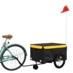 vidaXL Vozík za bicykel, čierno žltý 45 kg, železo – Obrázok 3
