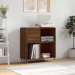 vidaXL Skrinka na platne hnedý dub 84,5x38x48 cm kompozitné drevo