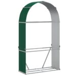 vidaXL Držiak na polená zelený 120x45x210 cm pozinkovaná oceľ – Obrázok 2