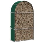 vidaXL Držiak na polená zelený 120x45x210 cm pozinkovaná oceľ – Obrázok 3
