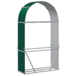 vidaXL Držiak na polená zelený 120x45x210 cm pozinkovaná oceľ – Obrázok 6