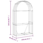 vidaXL Držiak na polená zelený 120x45x210 cm pozinkovaná oceľ – Obrázok 9