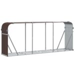 vidaXL Držiak na polená hnedý 234x45x100 cm pozinkovaná oceľ – Obrázok 2