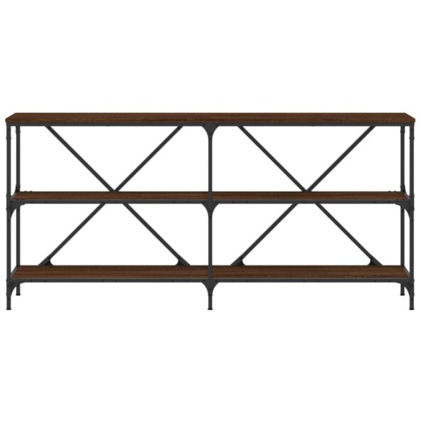 VXL8720845941512_g_en_hd_2.jpg vidaXL Konzolový stolík hnedý dub 160x30x75cm kompozitné drevo železo – Obrázok 4