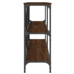 vidaXL Konzolový stolík hnedý dub 160x30x75cm kompozitné drevo železo – Obrázok 5