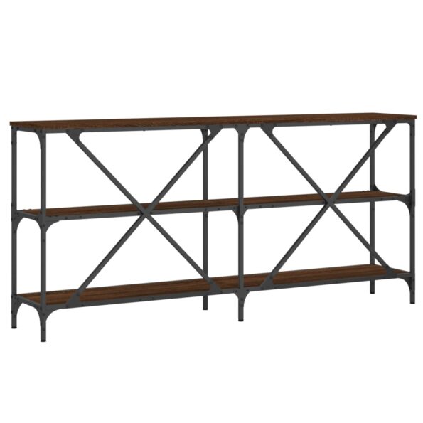 VXL8720845941512_g_en_hd_4.jpg vidaXL Konzolový stolík hnedý dub 160x30x75cm kompozitné drevo železo – Obrázok 6