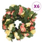 vidaXL Kvetinové girlandy 6ks jarný západ slnka červené 250cm