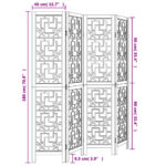 vidaXL Paraván, 4 panely, hnedý, masívne drevo paulovnie – Obrázok 8