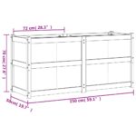 vidaXL Záhradný kvetináč biely 150x50x70 cm borovicový masív – Obrázok 11