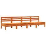 vidaXL Záhr. pohovky bez podrúčok 4 ks voskové hnedé masívna borovica – Obrázok 2