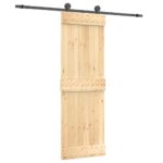 vidaXL Posuvné dvere so sadou kovania 70x210 cm borovicový masív – Obrázok 2