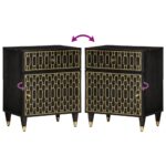 vidaXL Nočný stolík 50x33x60 cm, mangový masív – Obrázok 6