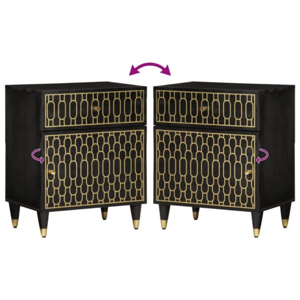 vidaXL Nočný stolík 50x33x60 cm, mangový masív – Obrázok 6