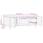 vidaXL Konferenčný stolík 100x54x40 cm, mangový masív – Obrázok 11