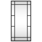 vidaXL Nástenné zrkadlo čierne 30x60 cm obdĺžnikové železné – Obrázok 3