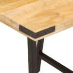 vidaXL Bočný stolík 45x45x50 cm mangovníkový masív a železo – Obrázok 5