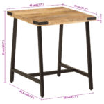 vidaXL Bočný stolík 45x45x50 cm mangovníkový masív a železo – Obrázok 7