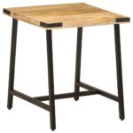 vidaXL Bočný stolík 45x45x50 cm mangovníkový masív a železo – Obrázok 8