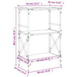 vidaXL Knižnica, 3 police, hnedý dub 59x35x90,5 cm, kompozitné drevo – Obrázok 9