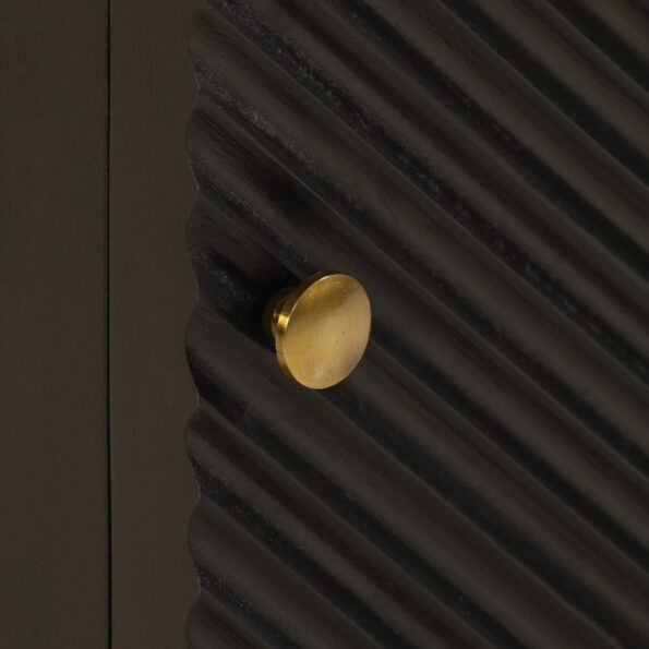 vidaXL Nočný stolík, čierny 40x30x50 cm, mangový masív a železo – Obrázok 7