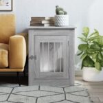 vidaXL Nábytková prepravka pre psa sivá sonoma 55x75x65cm kompoz.drevo – Obrázok 3