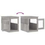 vidaXL Nábytková prepravka pre psa sivá sonoma 55x75x65cm kompoz.drevo – Obrázok 10