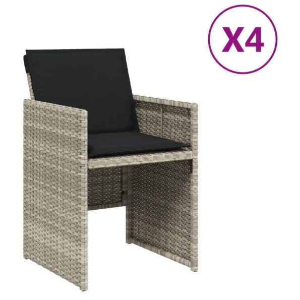 VXL8721012235113_a_en_hd_1.jpg vidaXL Záhradné stoličky s vankúšmi 4 ks svetlosivé polyratan – Obrázok 2