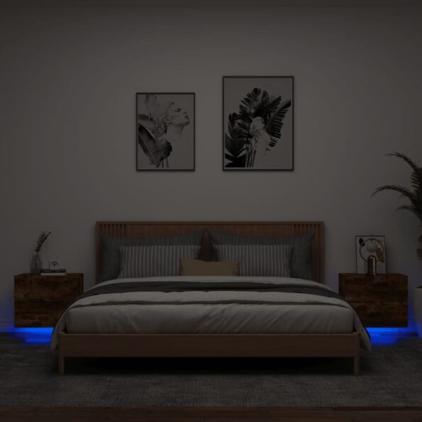 VXL8721012254053_m_en_hd_1.jpg vidaXL Nástenné nočné skrinky s LED osvetlením 2 ks dymový dub – Obrázok 1
