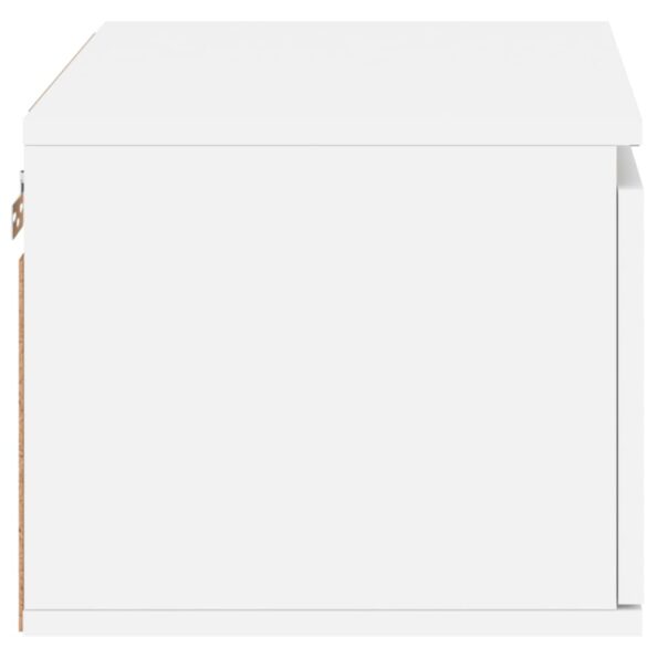 vidaXL Nástenná nočná skrinka s LED osvetlením biela – Obrázok 8