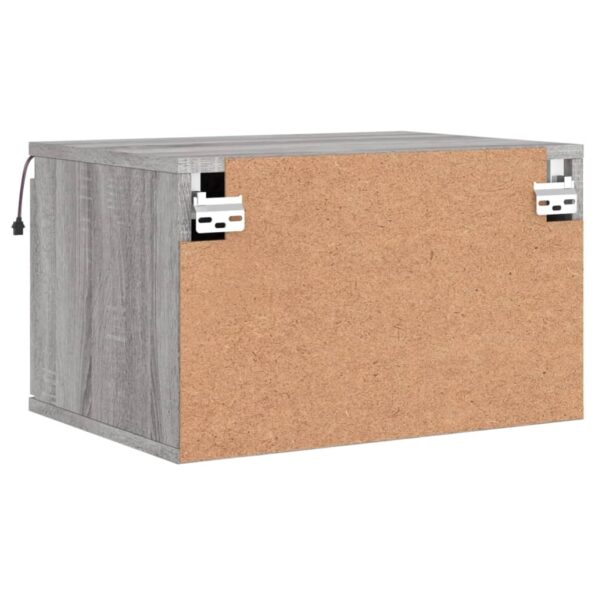 vidaXL Nástenné nočné skrinky s LED osvetlením 2 ks sivé sonoma – Obrázok 10